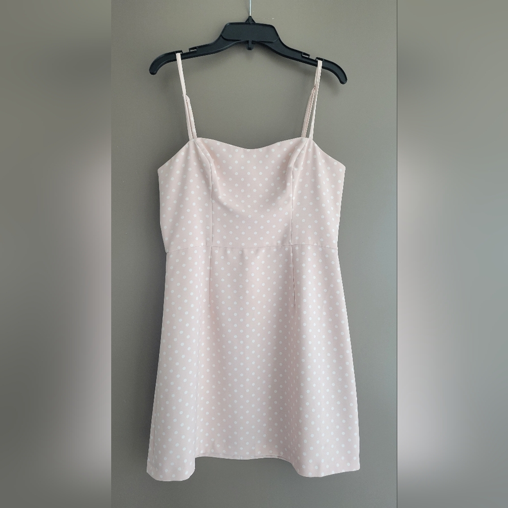 French Connection Sweetheart Polka Dot Mini Dress Pink/White Size 6